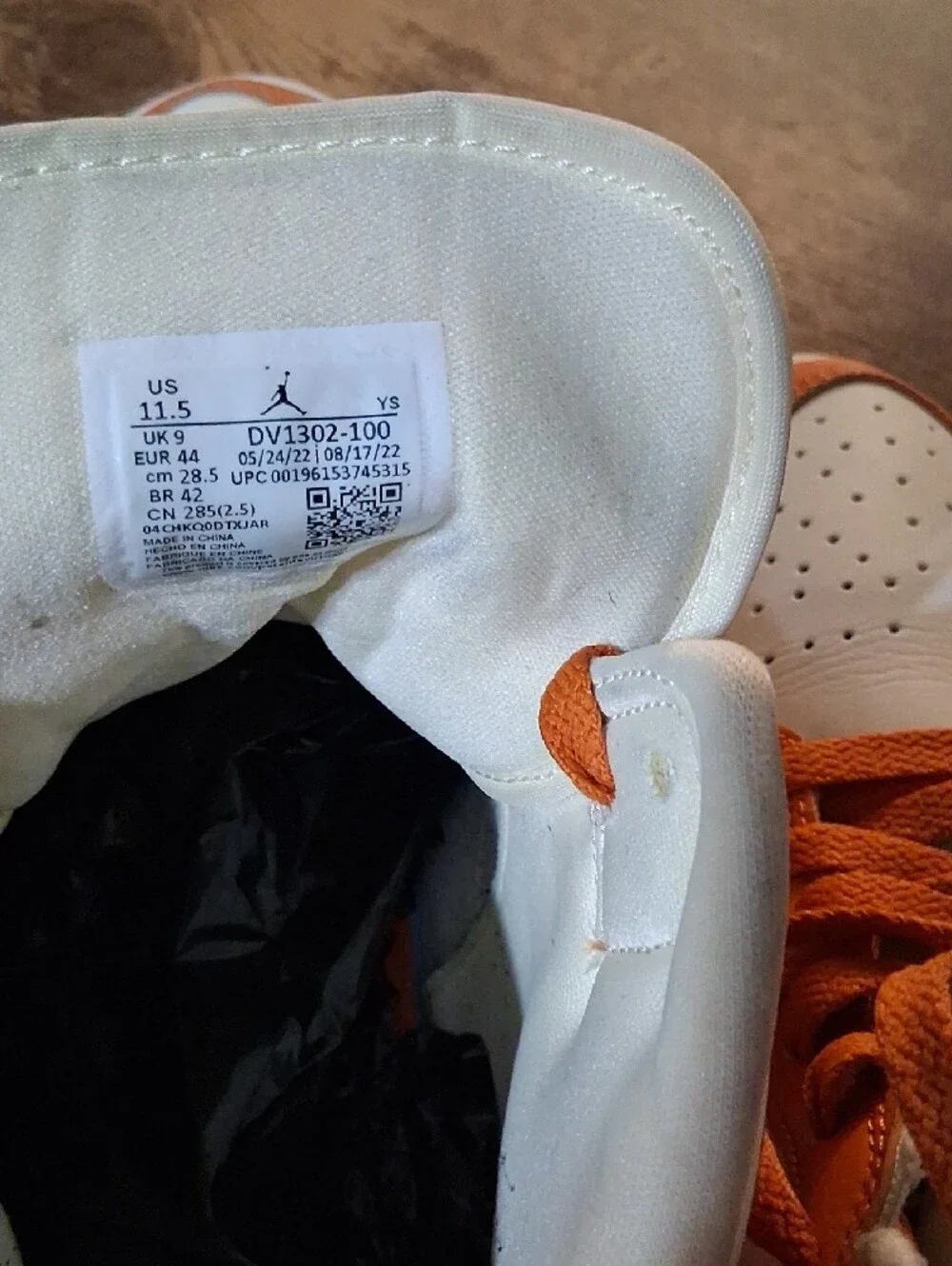 Jordan High-Top Sneakers in Orange and White